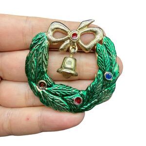 Vintage Jewelry Christmas Wreath Brooch Christmas Pin